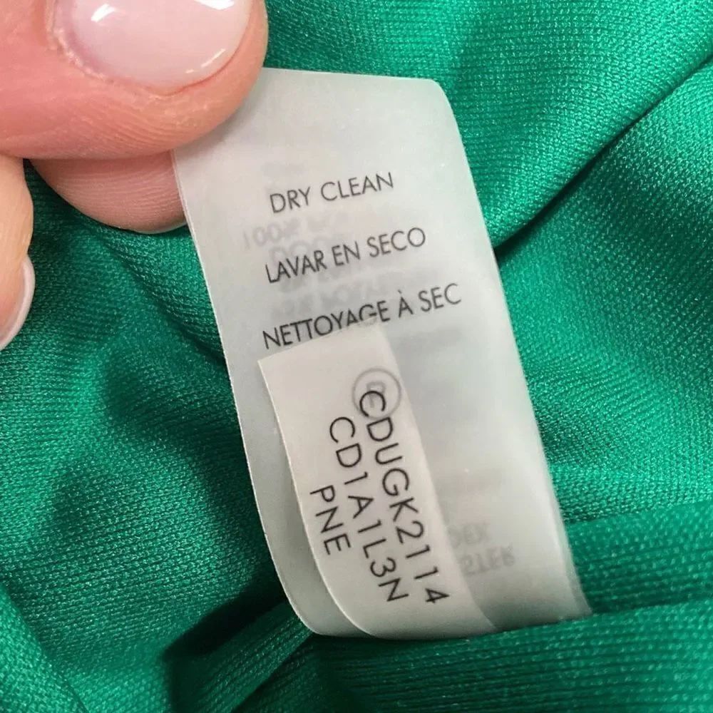 Calvin Klein Green Jersey Knit Ruching Dress Size 8 - Picture 9 of 9